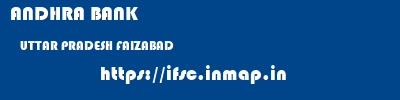 ANDHRA BANK  UTTAR PRADESH FAIZABAD    ifsc code